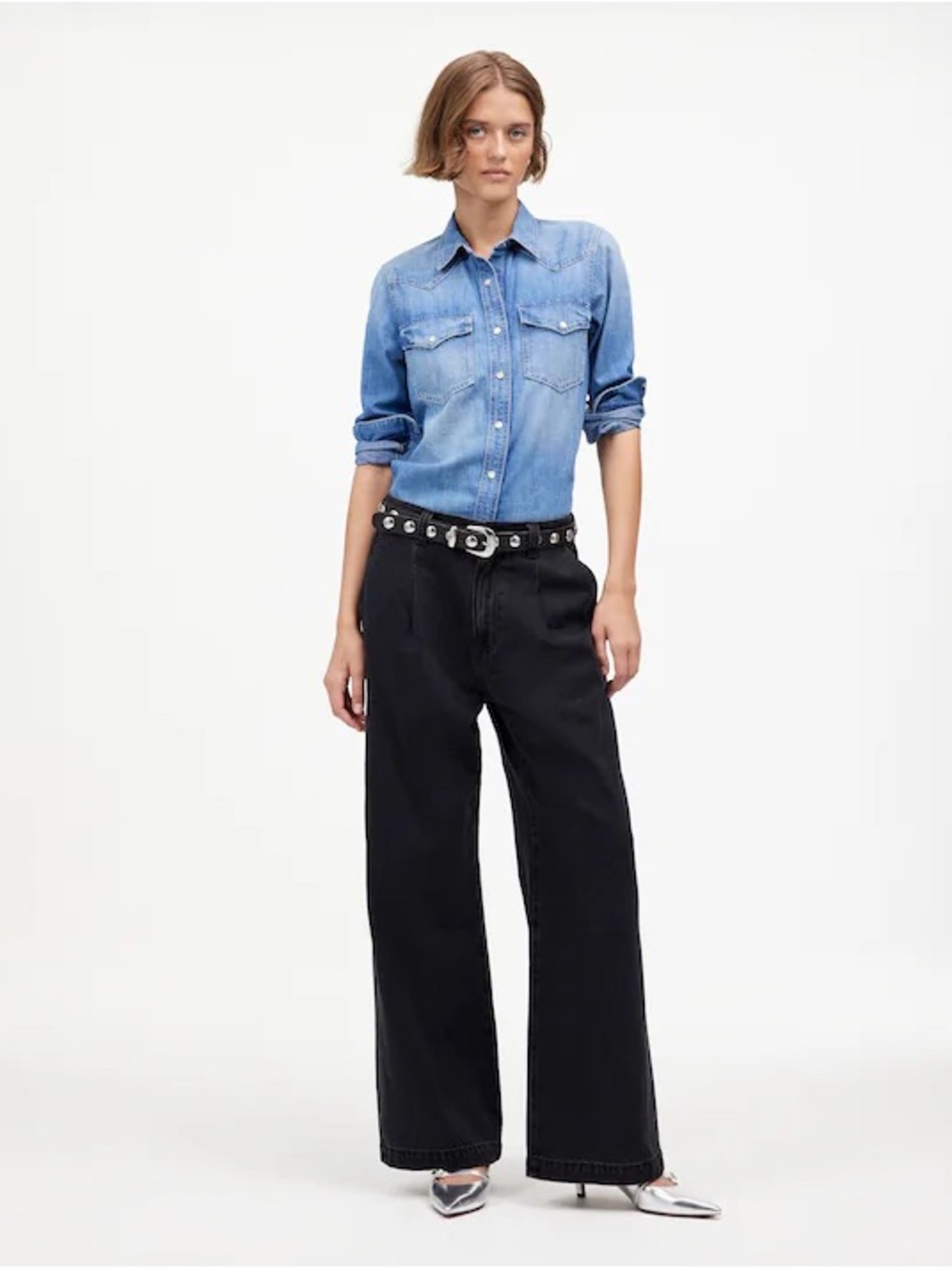 Madewell The Harlow Wide-Leg Jean: Airy Denim Edition • size 27 • NWT • NT504